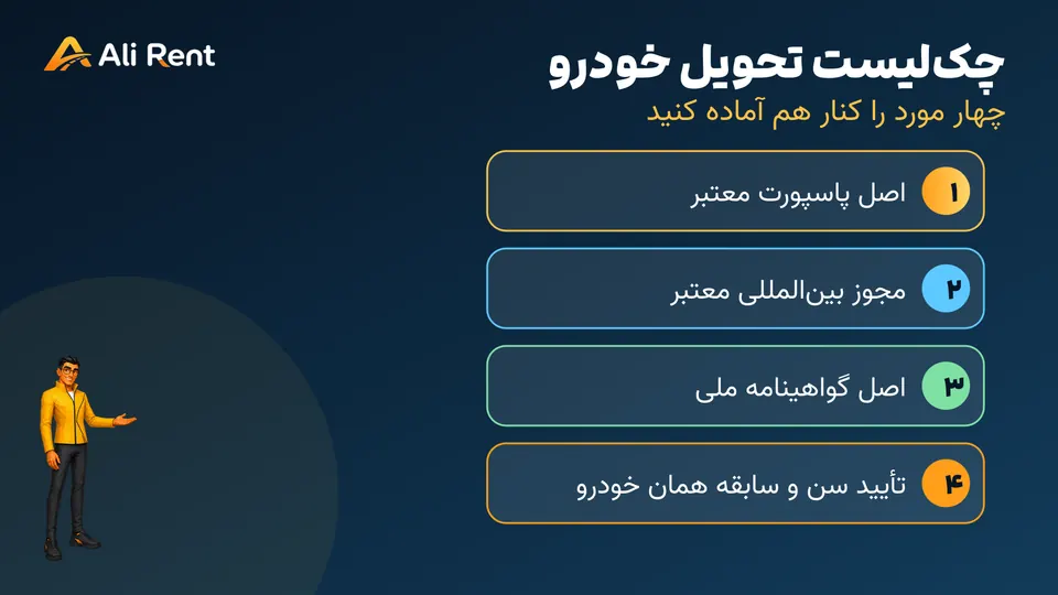 چک‌لیست اختصاصی علی رنت برای پاسپورت گواهینامه IDP و شرایط راننده در تفلیس