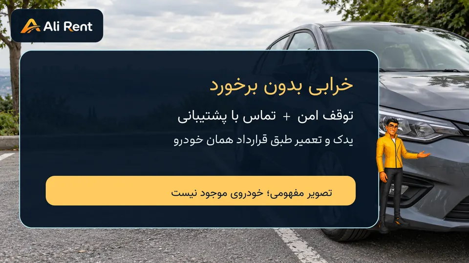 تصویر مفهومی خودروی متوقف‌شده در محل امن برای راهنمای خرابی و امداد